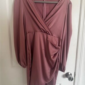Elegant Mauve Draped Dress
